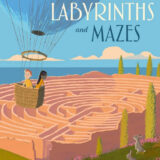 Book cover featuring illustration of two children in a hot-air balloon flying over a maze, along with the book title