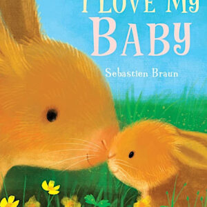 Book cover featuring a colour illustration of a mother and baby bunny touching noses in a field of wildflowers, along with the book title