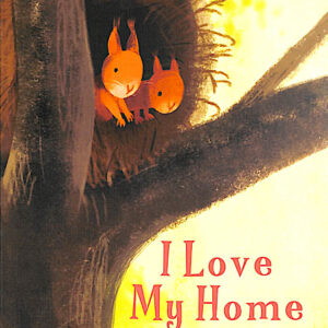 Book cover featuring a colour illustration of two squirrels looking out of their hollow in a tree, along with the book title