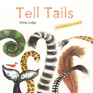 Book cover featuring colour illustration of a number of different animal tails, along with the book title