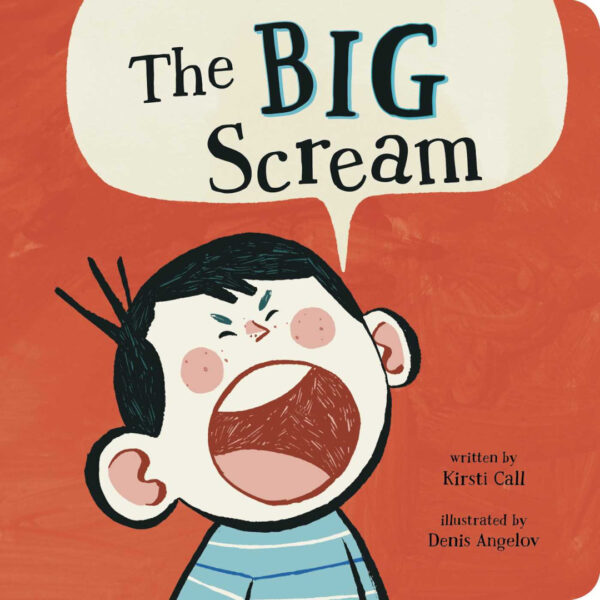 Book cover featuring a colour illustration of a young boy screaming