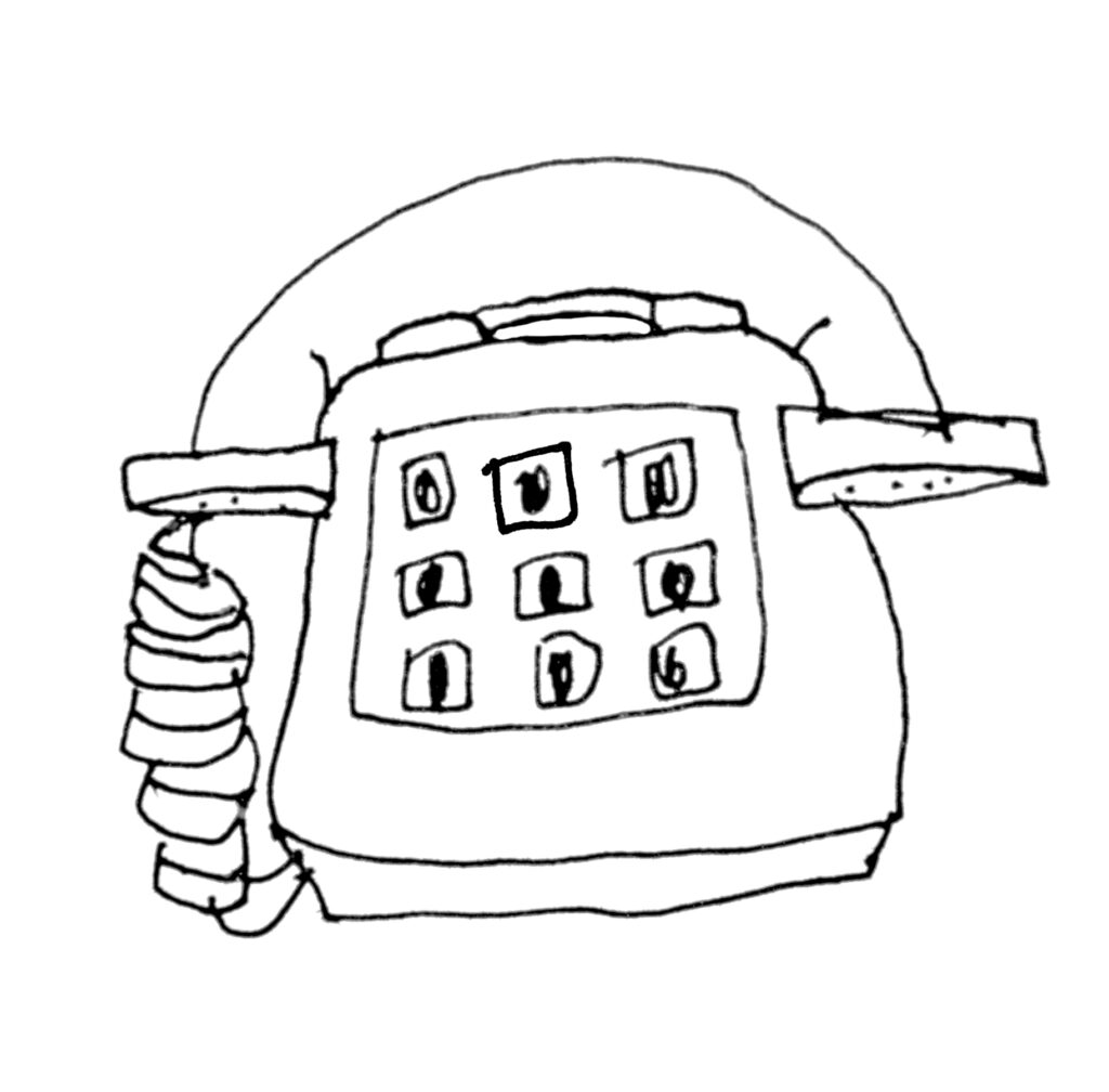 Drawing of an old telephone