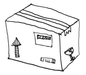 Ink drawing of a package